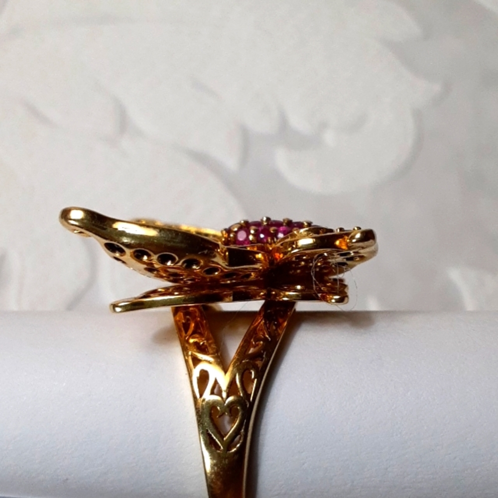 925 Genuine  Multi Sapphire and Ruby Butterfly. - Picture 4 of 15